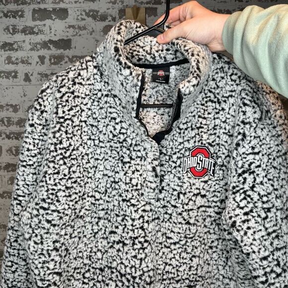 Scarlet & gray Ohio State | team gear Sherpa pullover - Picture 1 of 11